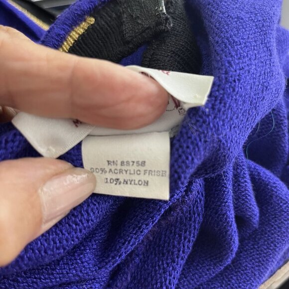 2/$30 Laura by Alyzia Nautical Zip-up Cardigan Sweater Blue Black 12 #8884 - Picture 6 of 7